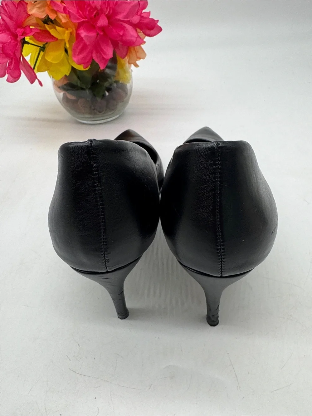 Cynthia Rowley Black Pointed-Toe Leather Pumps Size 9.5 BHE10117E